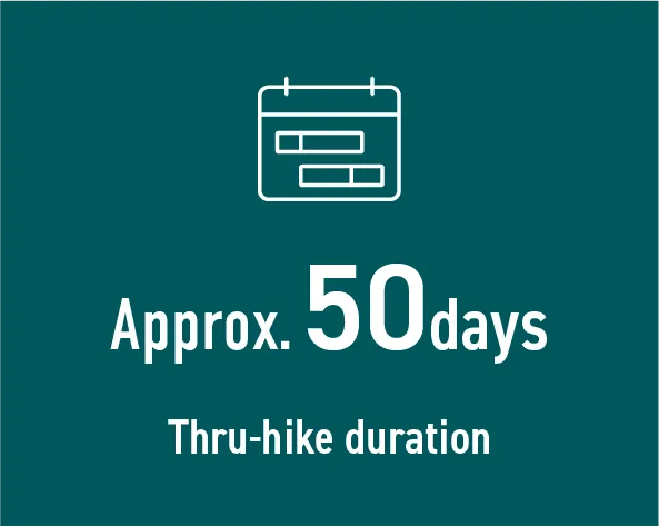全線踏破の日数 約50日